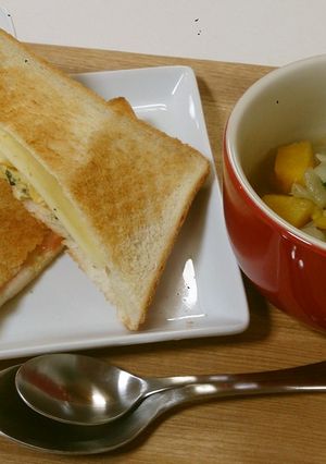 朝食に☆卵とチーズのホットサンド☆-レシピのメイン写真