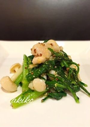 鶏肉と春菊のマスタード炒め-レシピのメイン写真