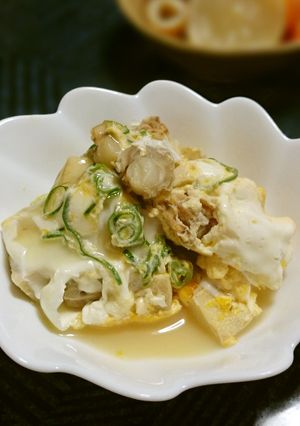高野豆腐とベビーホタテの卵とじ-レシピのメイン写真