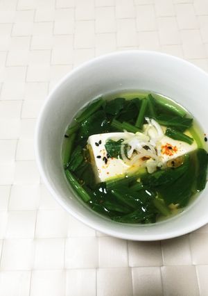 簡単！小松菜と豆腐のとろみスープ-レシピのメイン写真