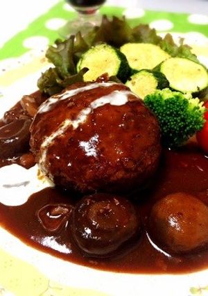 きのこたっぷり煮込みハンバーグ-レシピのメイン写真