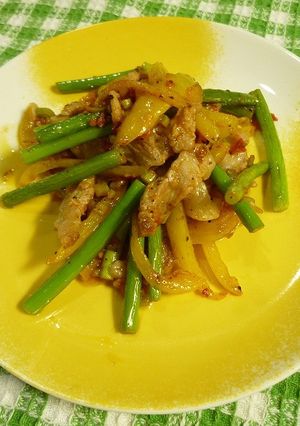 ポークイタリアン！にんにくの芽炒め-レシピのメイン写真