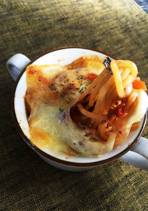 ミートソースリメイク！チーズオーブン焼き-レシピのメイン写真