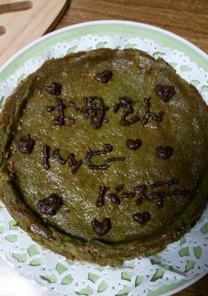 抹茶のチーズケーキ(誕生日ケーキ)-レシピのメイン写真