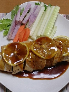 鶏むね肉のロール焼き~レモン餡掛け~-レシピのメイン写真