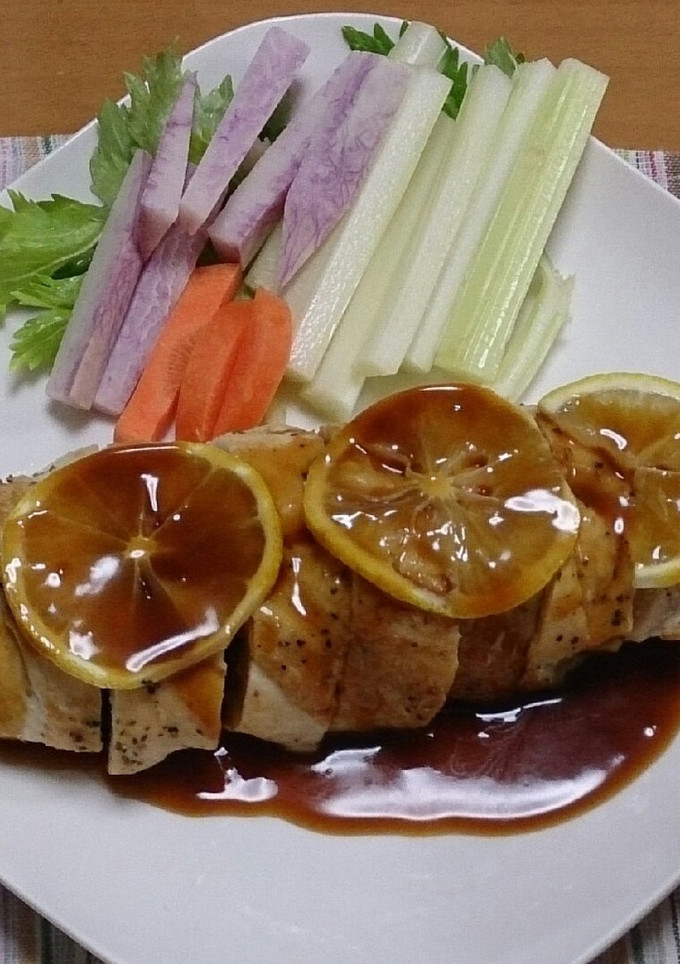 鶏むね肉のロール焼き～レモン餡掛け～-レシピのメイン写真