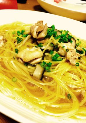 簡単☆鶏ときのこの和風スープパスタ-レシピのメイン写真