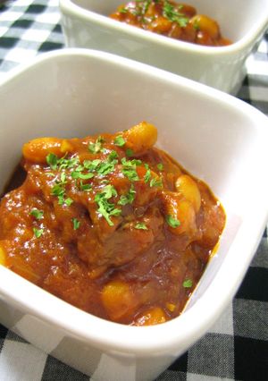 ：：牛肉と大豆のトマト煮込み：：-レシピのメイン写真