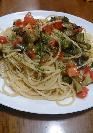 トマトとナスの冷製パスタ-レシピのメイン写真