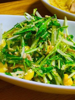シャキシャキ水菜とコーンのごまツナサラダ-レシピのメイン写真
