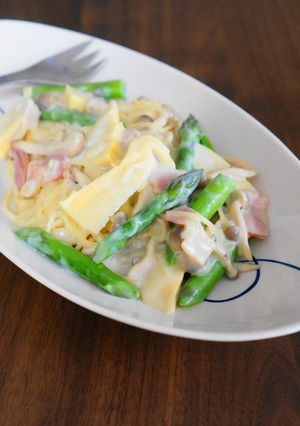 白だしで❀春野菜のクリームパスタ❀-レシピのメイン写真