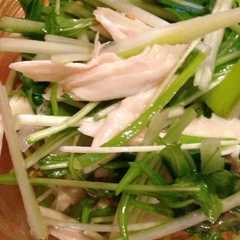 รูปของ 塩とごま油だけ☆ささみと水菜のナムル