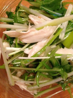 塩とごま油だけ☆ささみと水菜のナムル-レシピのメイン写真