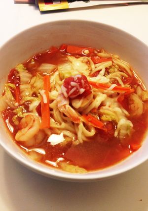 ほっこりトマトうどん-レシピのメイン写真