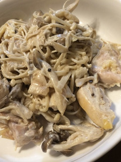 キノコと鶏肉の簡単コクうまクリーミー和え-レシピのメイン写真