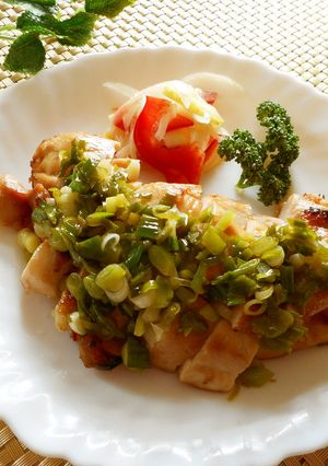 鶏肉の葉にんにくソースかけ-レシピのメイン写真