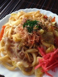 ランチに簡単!フライパンひとつで焼うどん-レシピのメイン写真
