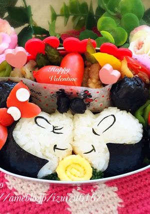 キャラ弁♡ミッキー＆ミニーのバレンタイン-レシピのメイン写真