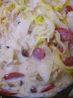 分離しないフライパンで白菜の豆乳鍋♪-レシピのメイン写真