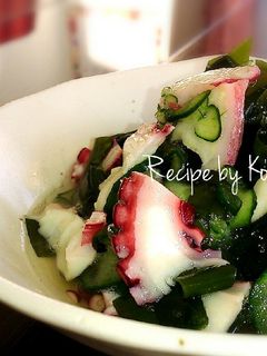 ✽定番副菜♡たこと胡瓜とわかめの酢の物-レシピのメイン写真
