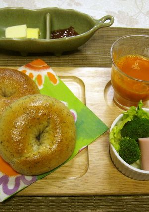 ベーグル（玄米茶粉・ふすま粉入り）-レシピのメイン写真