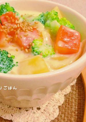 味噌風味♡煮込まない和風クリームシチュー-レシピのメイン写真