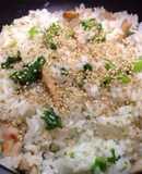 菜の花と金目鯛の干物の土鍋炊き込みご飯