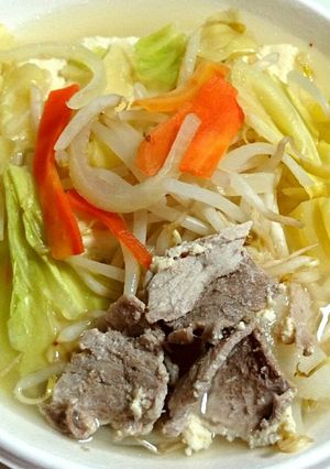 レンジで簡単❗豚肉入り野菜とうふ鍋風-レシピのメイン写真