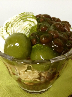 小豆と豆腐抹茶白玉*和のプチパフェ。-レシピのメイン写真