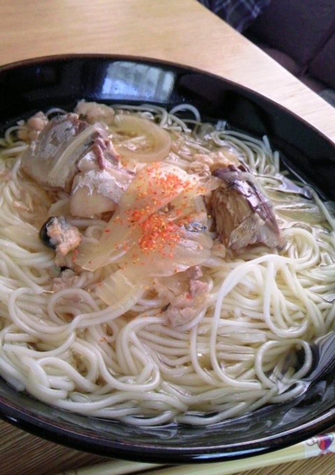 サバ缶と玉ねぎのにゅうめん-レシピのメイン写真