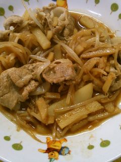 簡単! 豚肉 じゃがいも もやし炒め!-レシピのメイン写真