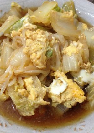 白菜のすき焼き風卵とじ-レシピのメイン写真