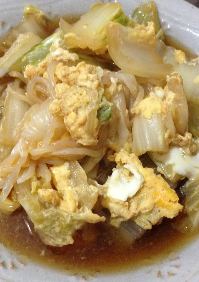 白菜のすき焼き風卵とじ-レシピのメイン写真