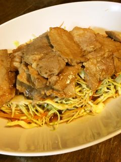 豚の生姜焼きで☆熱々サラダ-レシピのメイン写真
