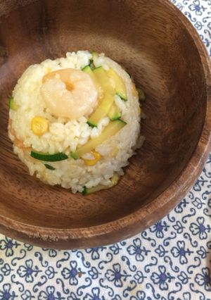 離乳食完了期☆えびとコーンバター醤油炒飯-レシピのメイン写真