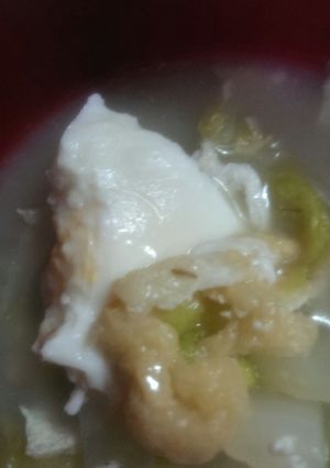 たまごと白菜とおあげの味噌汁-レシピのメイン写真