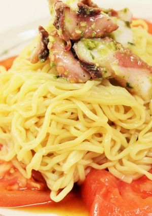 マルちゃん正麺冷やし中華ーバジル風味ー-レシピのメイン写真
