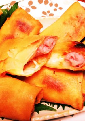 家にあるもので簡単 餅ピザ春巻き-レシピのメイン写真