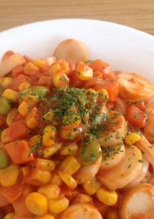 うどんでホッと。ナポリタン-レシピのメイン写真