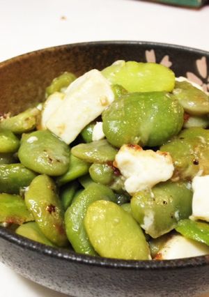 空豆とお豆腐の塩炒め-レシピのメイン写真