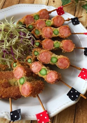 ウインナーとアスパラの＊おもてなし串カツ-レシピのメイン写真