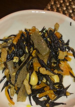 ひき肉入りひじきの煮付け-レシピのメイン写真