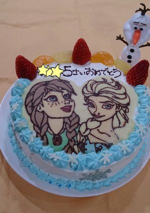 ｱﾅと雪の女王❄ﾊﾞｰｽﾃﾞｨｹｰｷ-レシピのメイン写真