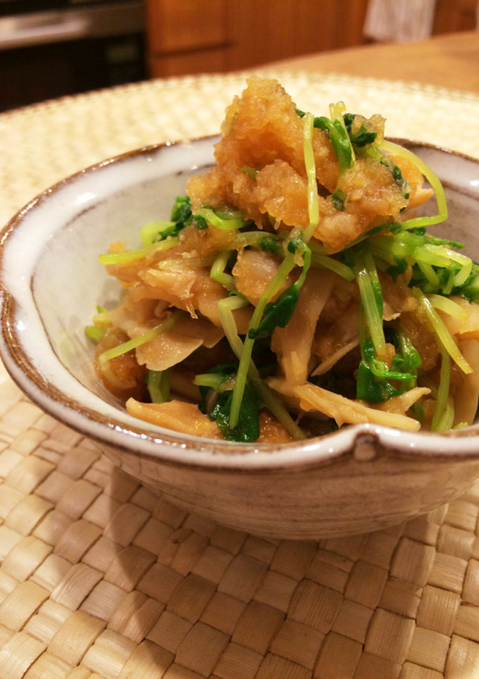 豆苗ときのこのおろし和え-レシピのメイン写真
