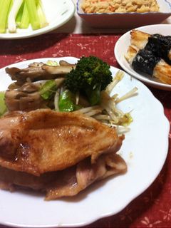 生姜焼きと山芋の揚げ物の献立2月16日-レシピのメイン写真