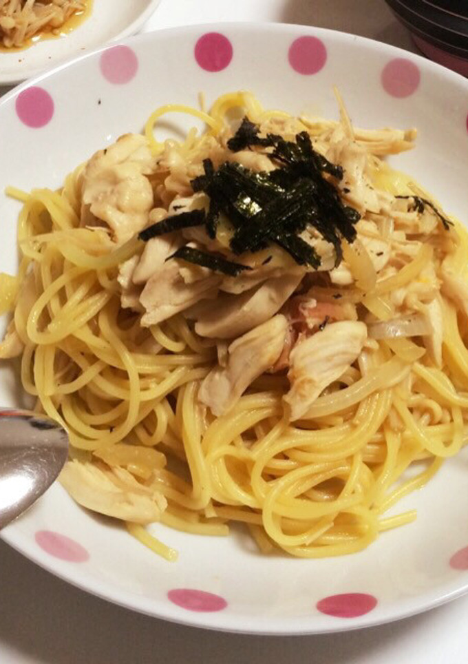 ささみと梅の和風パスタ-レシピのメイン写真