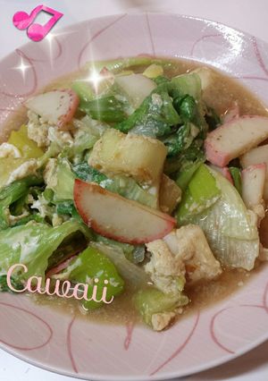 長ネギとレタスの中華風炒め♪-レシピのメイン写真