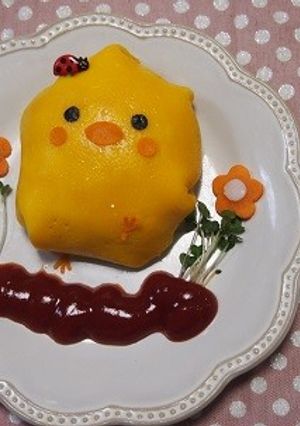 簡単に出来ちゃう♡ひよこちゃんオムライス-レシピのメイン写真