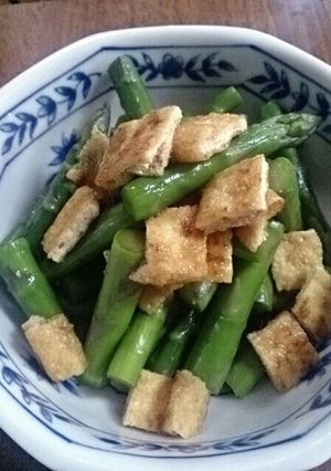 アスバラと油揚げのめんつゆあえ-レシピのメイン写真