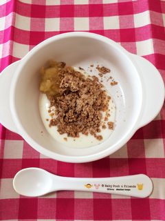*離乳食*コーンフレーク りんご煮添え-レシピのメイン写真